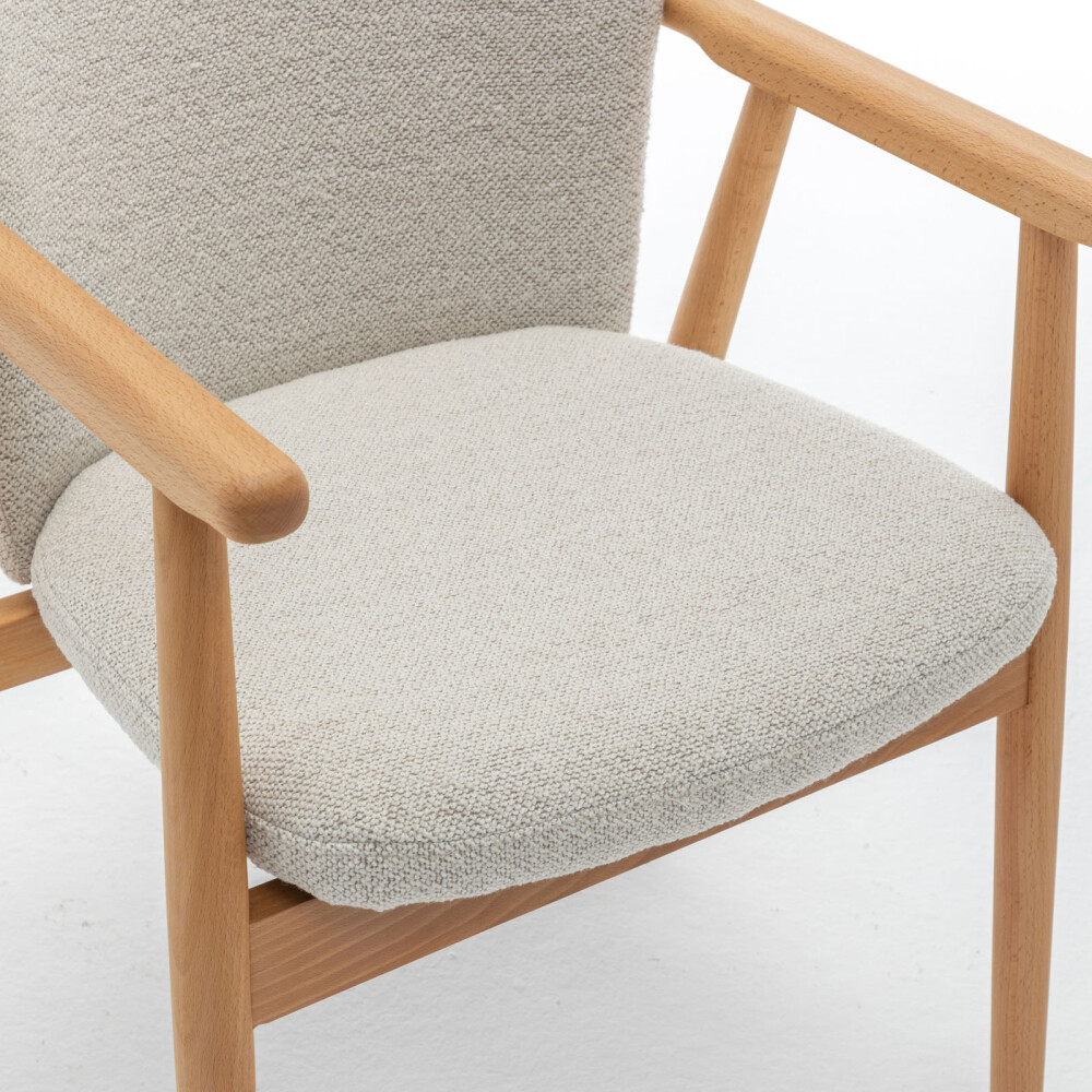 BUTACA DE COMEDOR MADERA NATURAL-BEIGE ALBA
