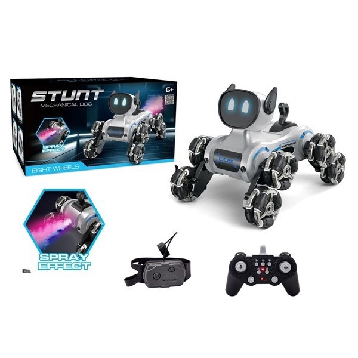 Robot perro con control remoto, con luz sonido y movimiento, recargable . 