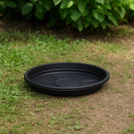 PLATO MACETA 42 CM REDONDO RISCHIOTO NEGRO NEGRO
