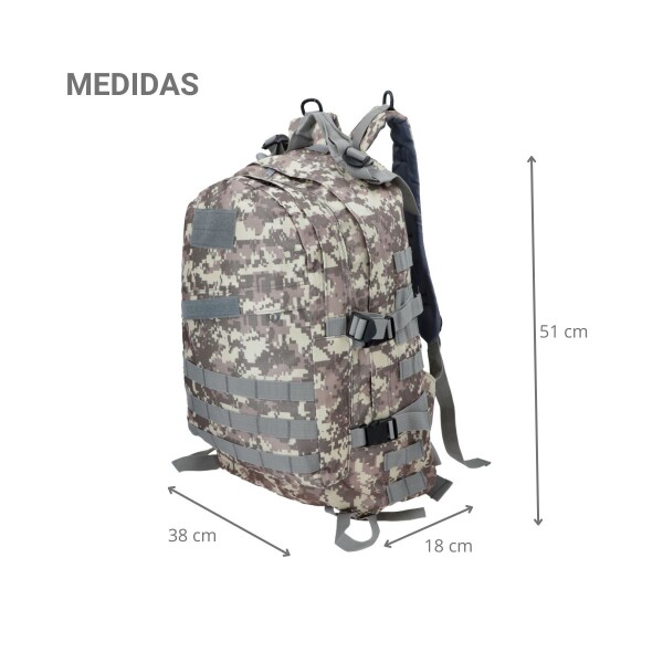 Mochila Táctica Doble Militar Molle 40 Lts Camping Mochilero Mochila Táctica Doble Militar Molle 40 Lts Camping Mochilero