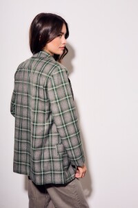 Blazer A Cuadros Oliva