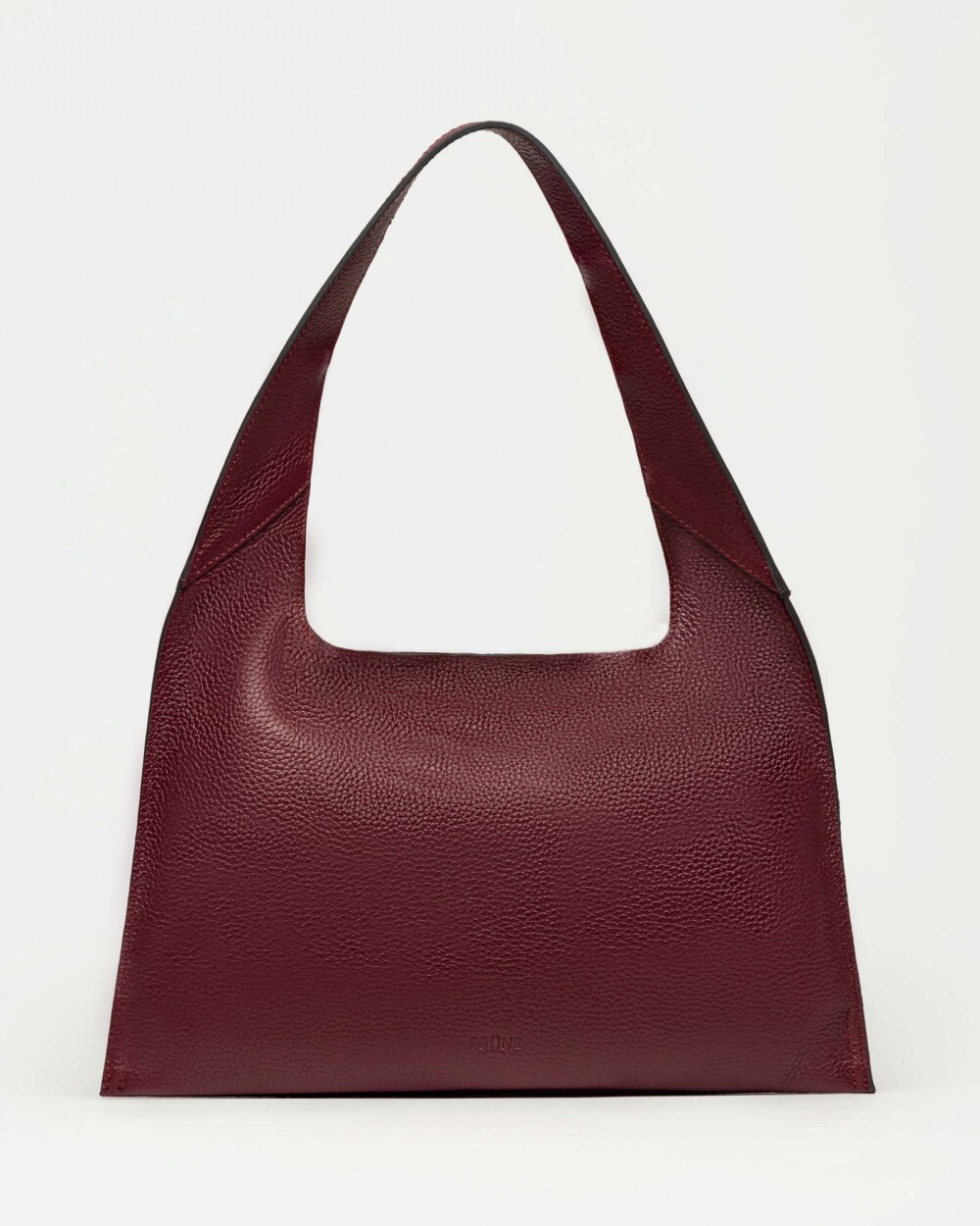 Cartera al hombro Minimal en Cuero Graneado Bordeaux