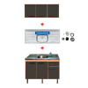 Bajo Mesada + Mueble Aéreo De Cocina + Pileta Premium ® Color Gris Grafito Bajo Mesada + Mueble Aéreo De Cocina + Pileta Premium ® Color Gris Grafito