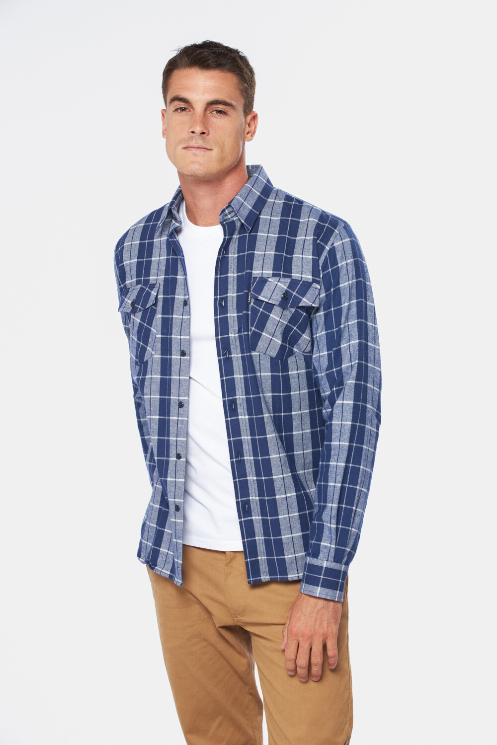 CAMISA DE VIYELA A CUADROS Azul