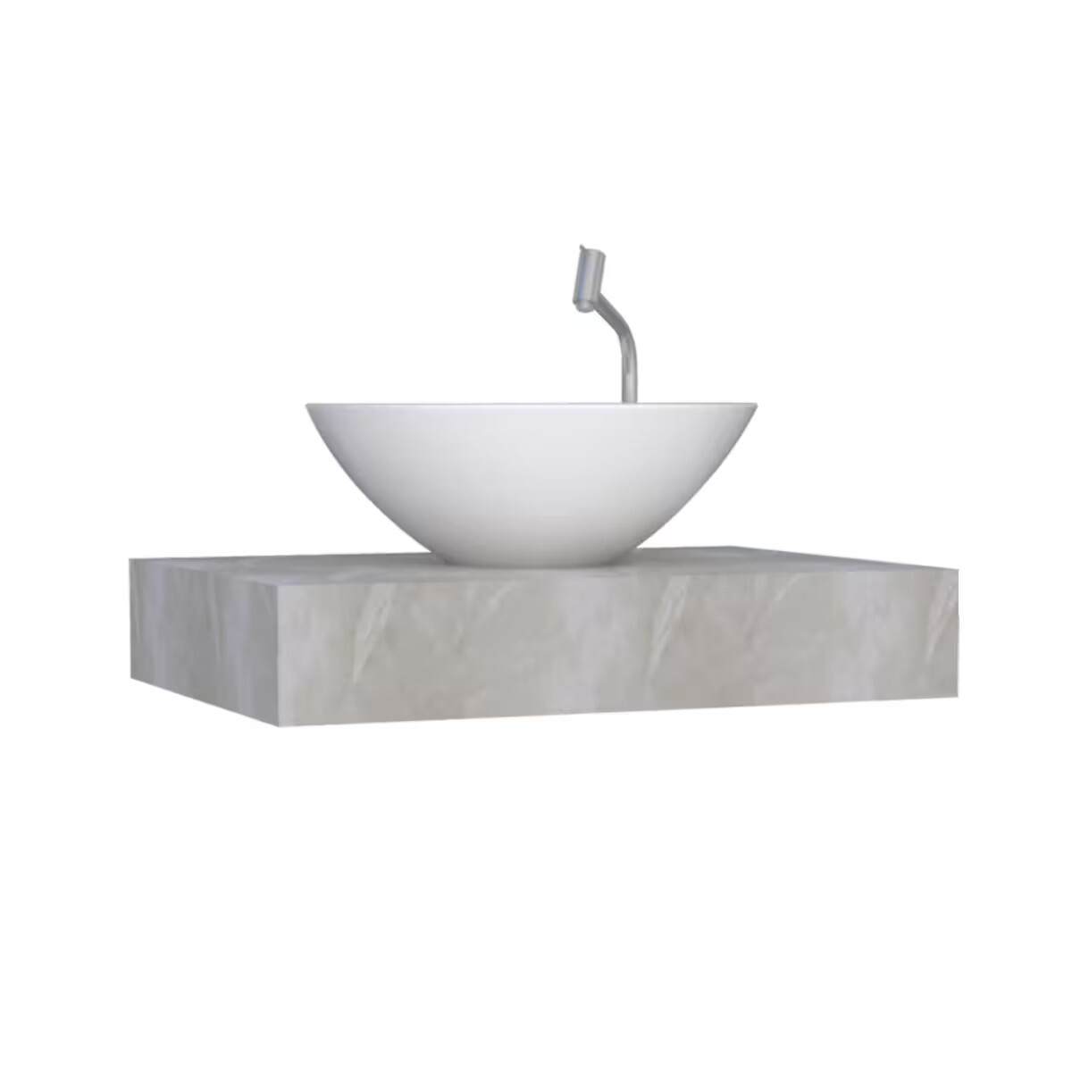 Mueble De Baño Suspendido En Porcelanato Peri Beige Pulido 80 Cm Sin Bacha 