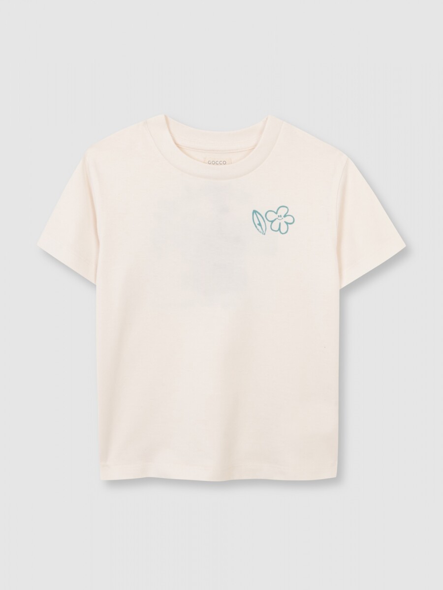 Camiseta Con Print Blanco