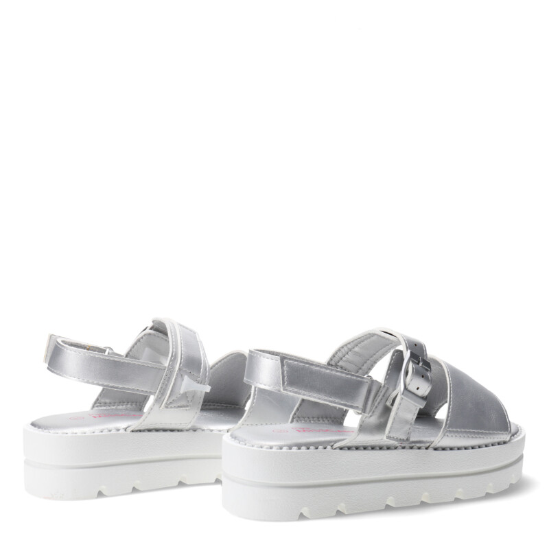 Sandalias de Niña MINI Miss Carol RETINO de pu Plateado - Blanco