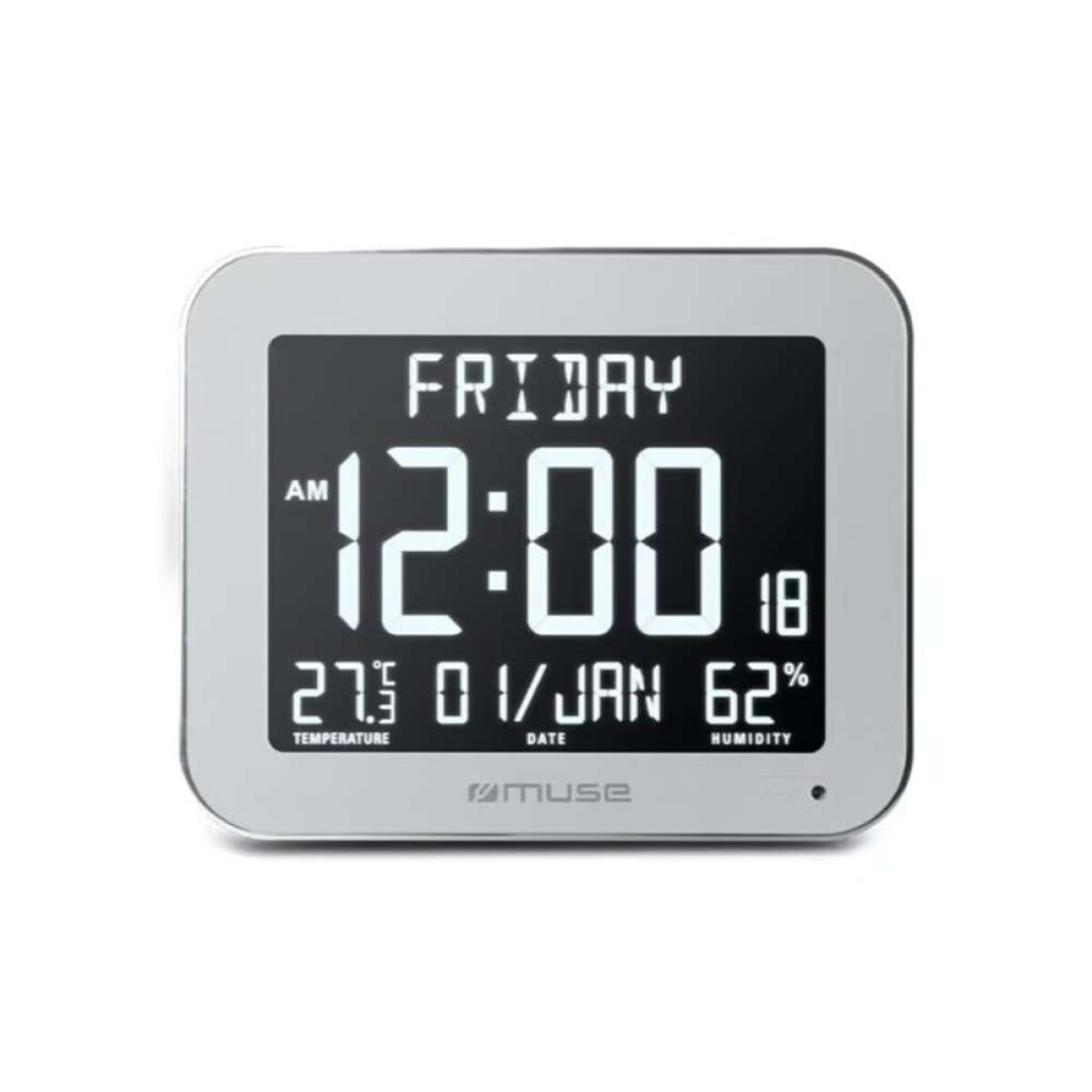 Reloj De Pared Muse Con Pantalla Lcd - M-090wmc 