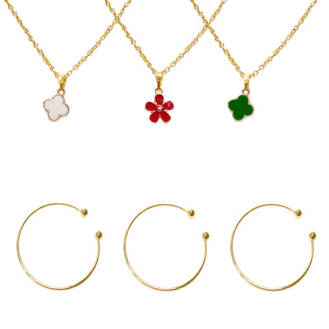 Collar y pulsera dorada varios diseños Collar Y Pulsera Dorada Varios Diseños