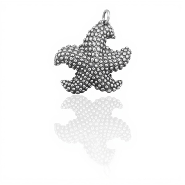 Dije Colgante Estrella de Mar-Plata 925 inflada quemada-Sin Piedra-CP3359 sinpiedra