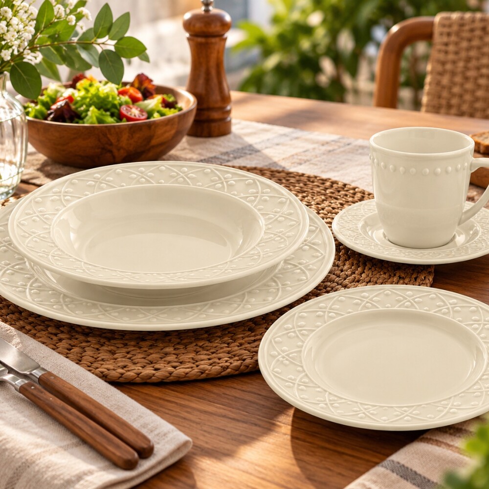 Taza te con plato 220 ml- Mendi Marfil Taza te con plato 220 ml- Mendi Marfil