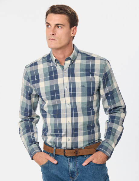 CAMISA CUADROS Beige