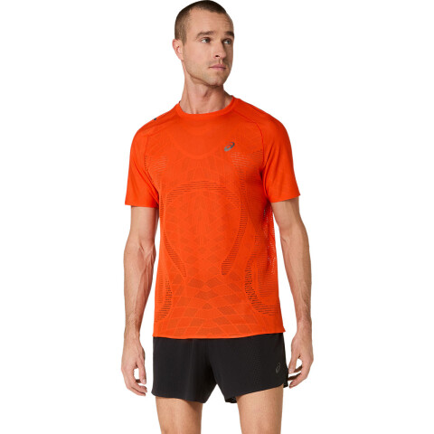 Polos Running Metarun Ss Top Hombre Cherry Tomato