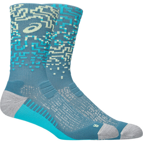 Medias Running Performance Run Sock Crew Unisex Foggy Teal/energy Aqua