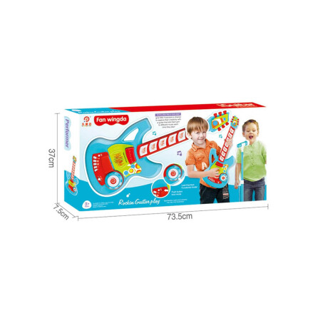 Guitarra Eléctrica Con Micrófono Para Niños Y Niñas Celeste