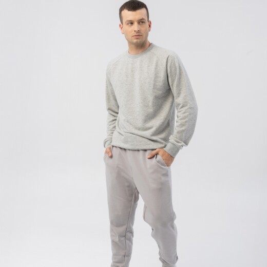 Buzo Menpi Alta Calidad Moda Hombre Cuello Redondo Deportivo Gris S/C
