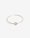 Pulseras Rígidas Strass Pulsera Rígida Con Dije Corázón Cubic - Dorado