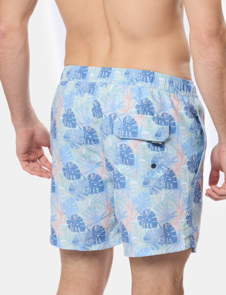 SHORT DE BAÑO ESTAMPADO Celeste