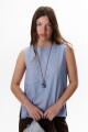 TOP LINO POCKET CELESTE