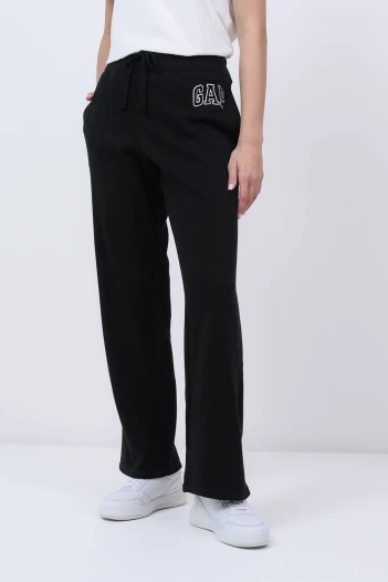 Pantalón Deportivo Logo Gap Sin Puño Mujer True Black V2 2