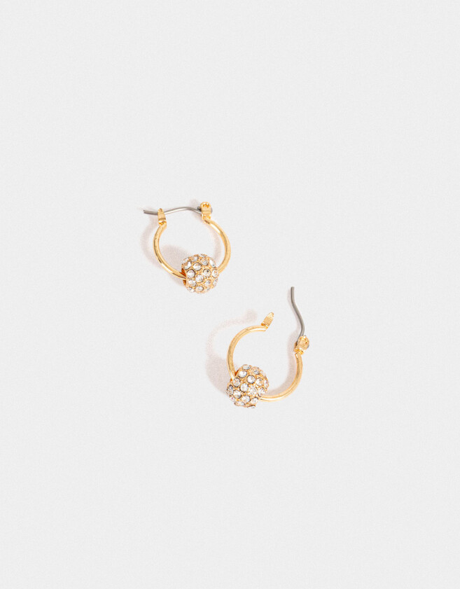 Aros Argollas Con strass Argollas Con Strass - Dorado