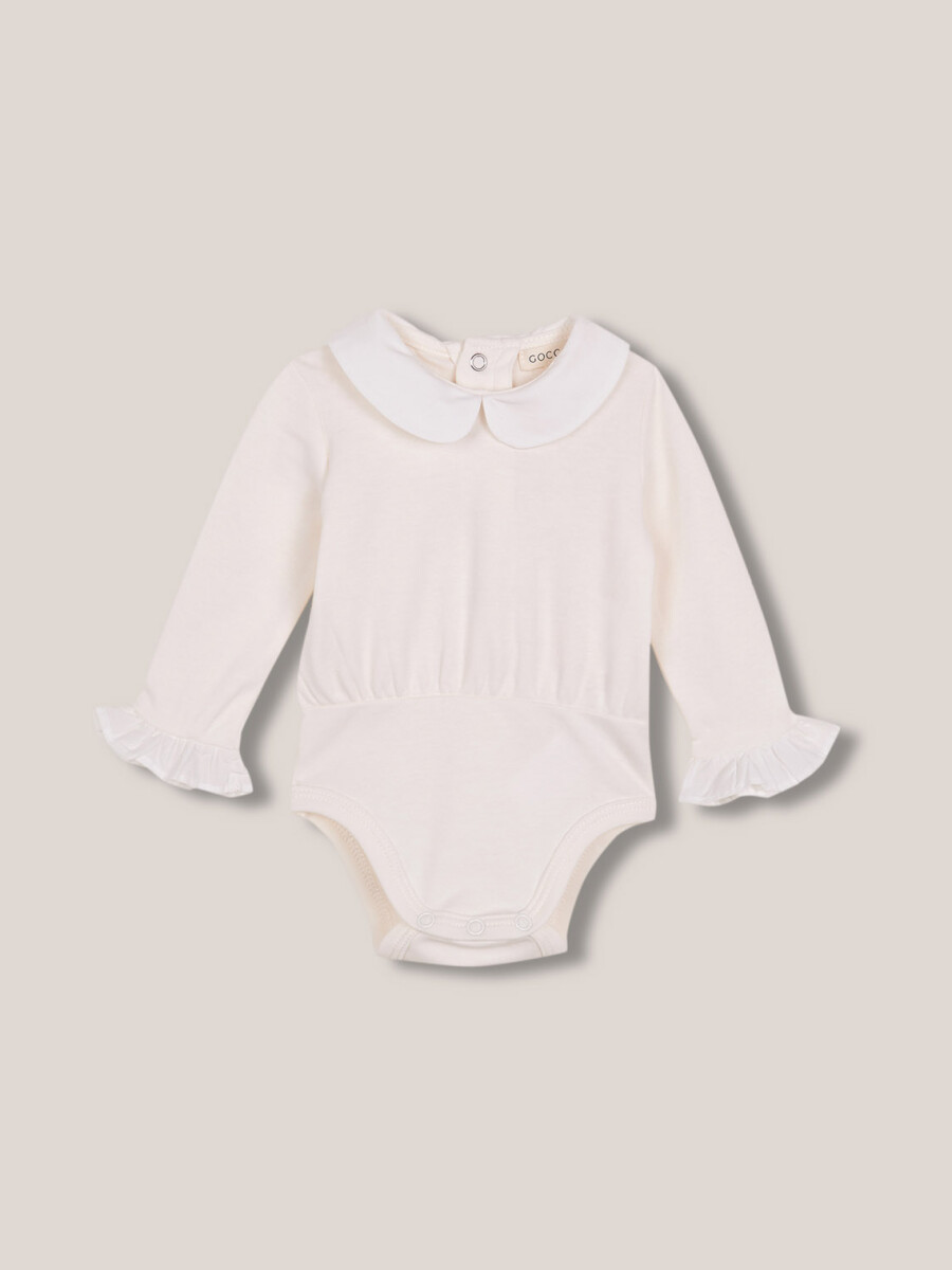 Body Manga Larga Cuello Peter Pan Blanco