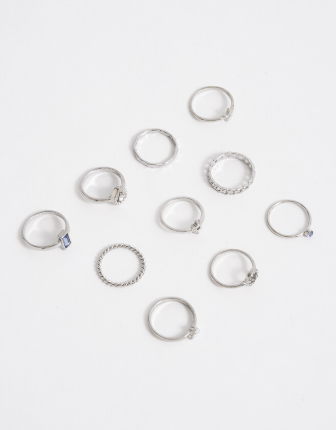 Sets Anillos Metal Set De Anillos De Metal - Plateado
