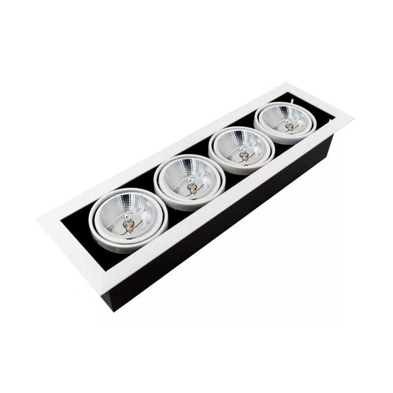 Luminaria de techo Cuadruple para Empotrar AR111 Blanco Luminaria de Techo Cuadruple AR111 Blanco