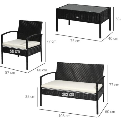 Juego de jardin Denver Negro