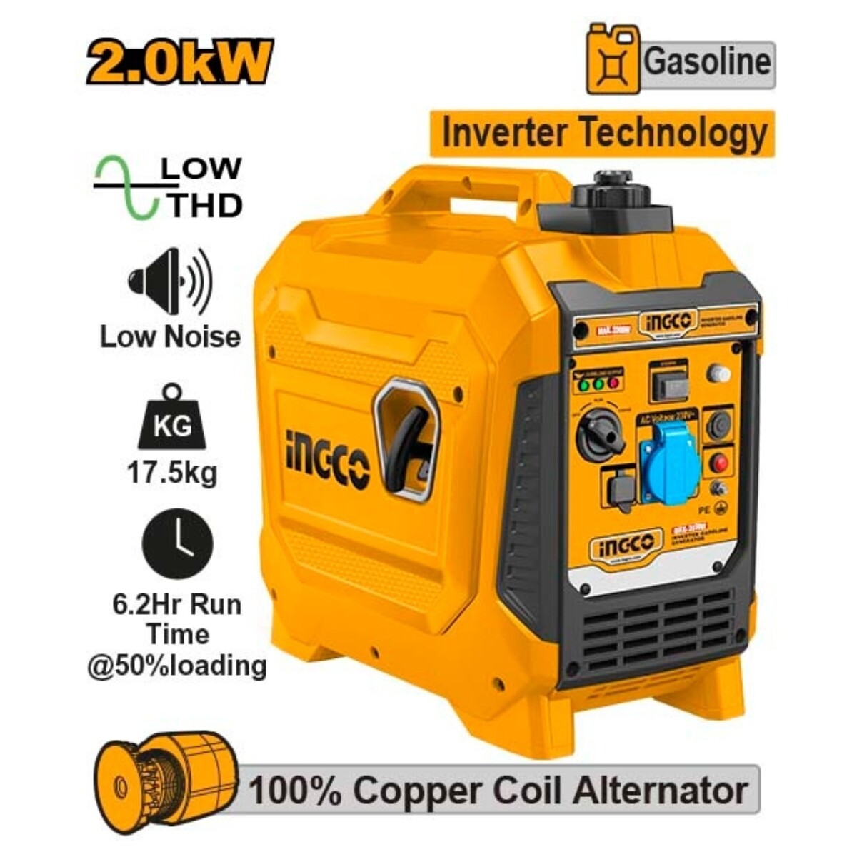 Generador Inverter 2.0KW Ingco GEI23006 