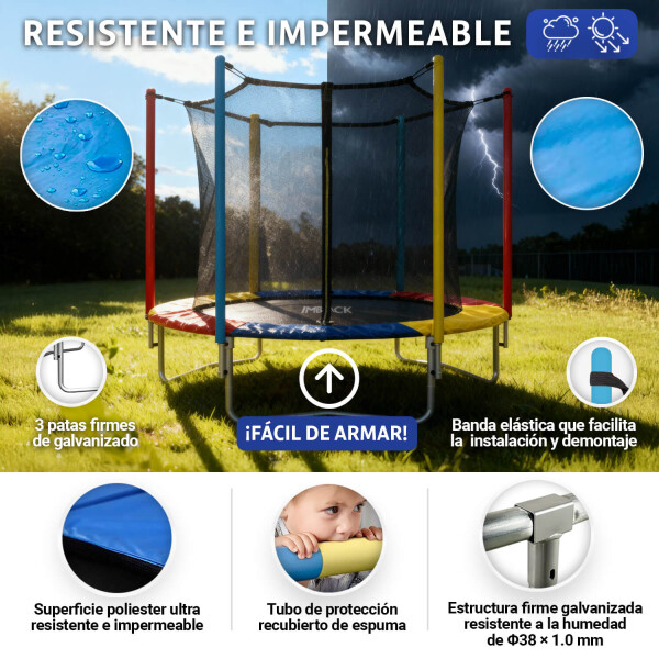 Cama Elastica 1.83 M Trampolin Saltarin Niños Adultos Grande Con Red Proteccion Imback Multicolor Cama Elastica 1.83 M Trampolin Saltarin Niños Adultos Grande Con Red Proteccion Imback Multicolor