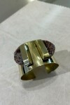 Doble Amatista Cuff Rosa Bronce