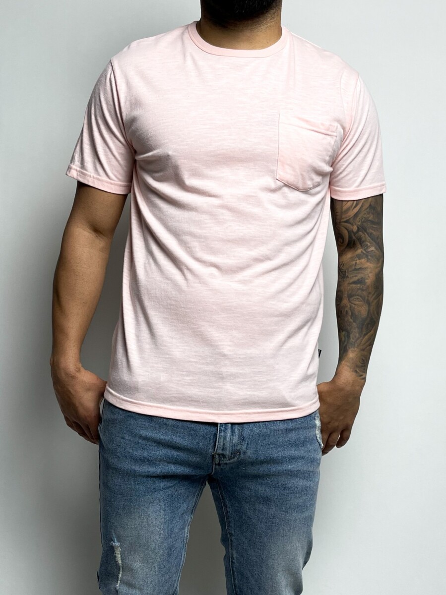 T-shirt lisa con bolsillo Pau - Rosado 