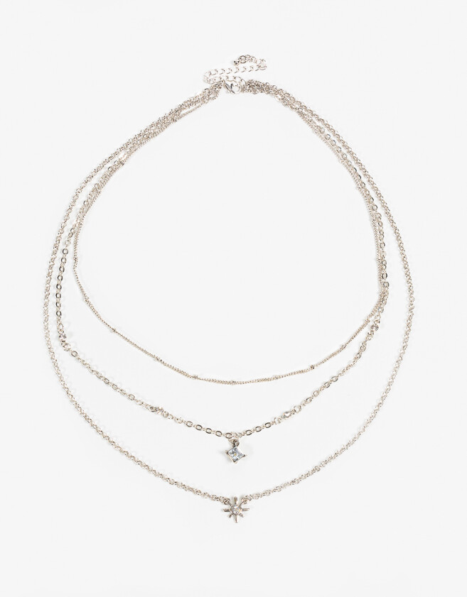 Collares Cortos Bañada en Plata Collares Cortos Cosmico Bañada En Plata - Plateado