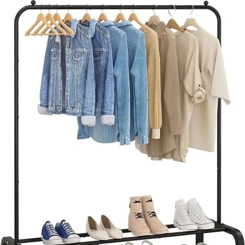 Perchero de Metal para Organización de Ropa y Perchas Perchero de Metal para Organización de Ropa y Perchas