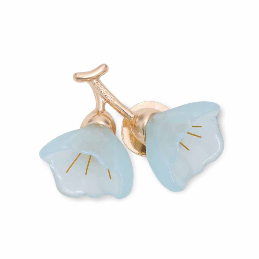Jibbitz Blue and Gold Flower Blossom Multicolor
