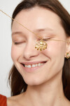 COLLAR CORTO DE ALEACIÓN DE METALES BAÑADO EN ORO DE 18K CON DETALLE DE OJO PEQUEÑO Colgante