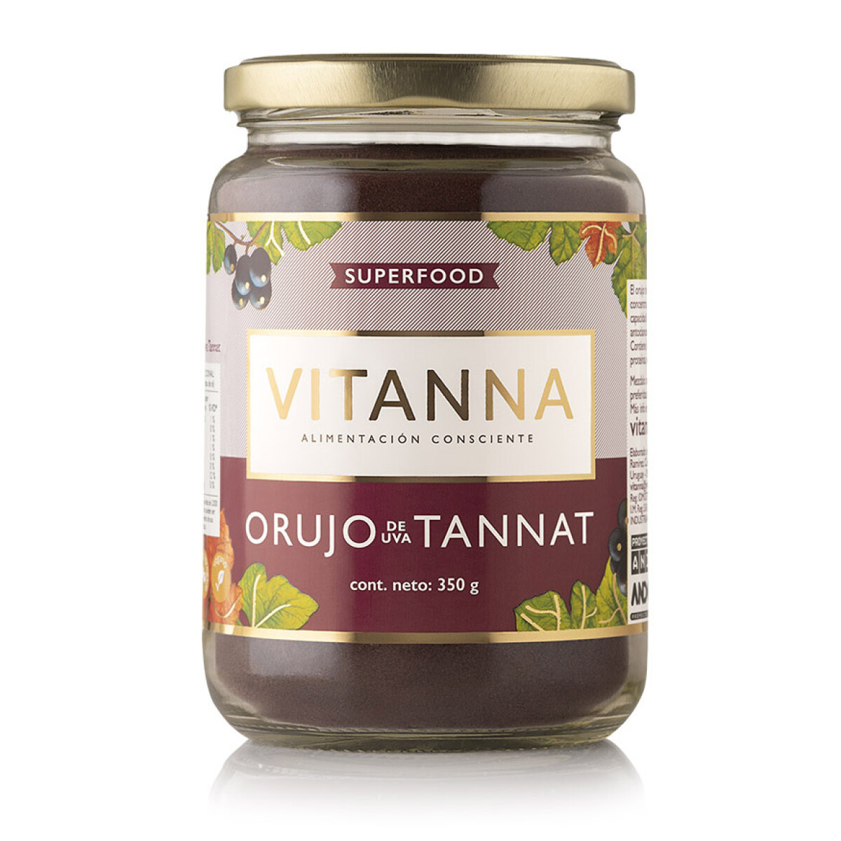 Orujo de uva Tannat super alimento Vitanna - 350 g 