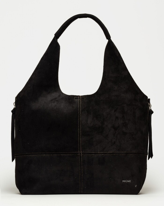 Shopper Amalfi en efecto gamuza Negro