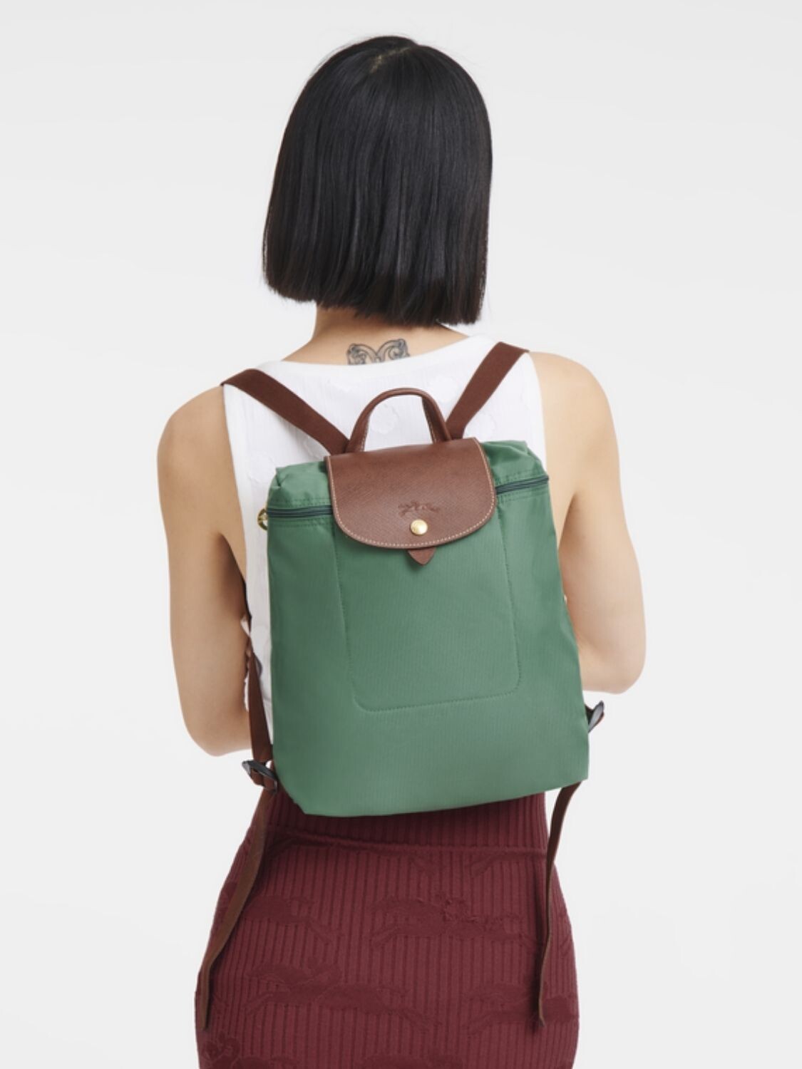 Longchamp - Le Pliage Original M BackPack Verde