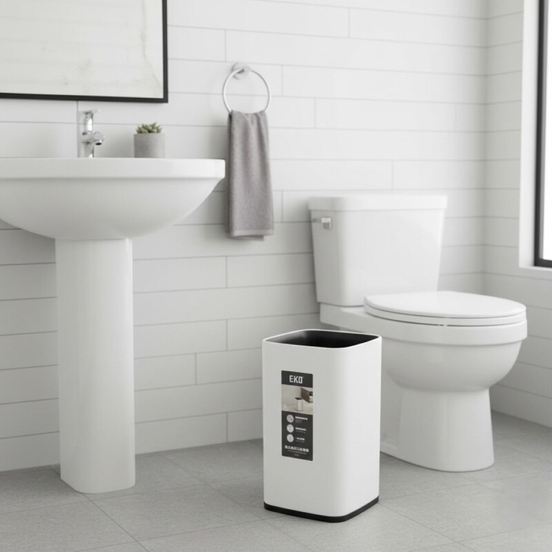 BASURERO INOX BLANCO 7L 18X18X30.5CM Unica