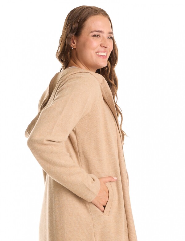 Cardigan Duster Capu BEIGE OSCURO