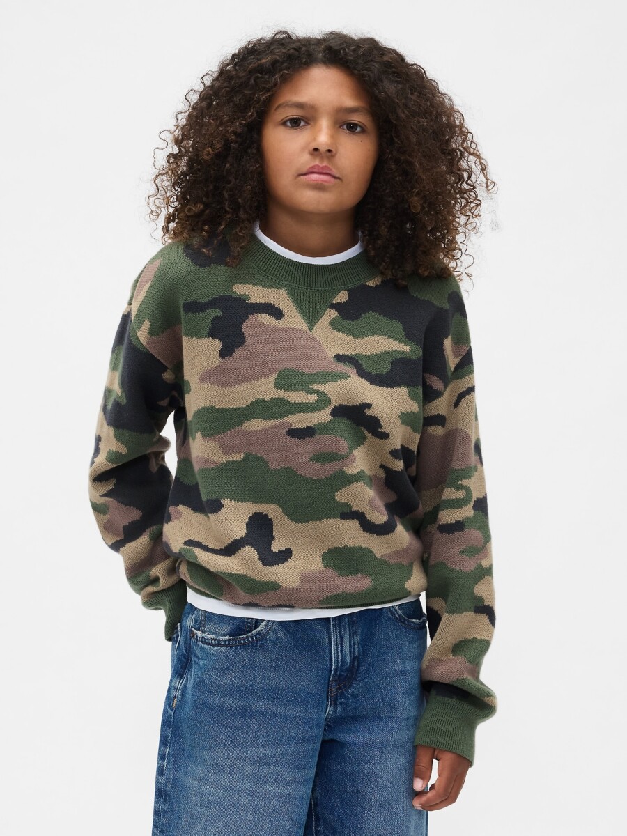 LS COTTON CREW - CAMO 