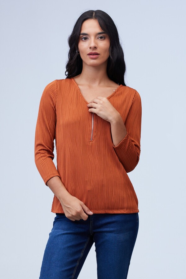 Blusa Zip TERRACOTA