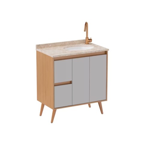 Mueble de baño de pie Danubio Nude 80 cm mesada granito con lavatorio incorporado Mueble De Baño De Pie Danubio Nude 80 Cm Mesada Granito Con Lavatorio Incorporado