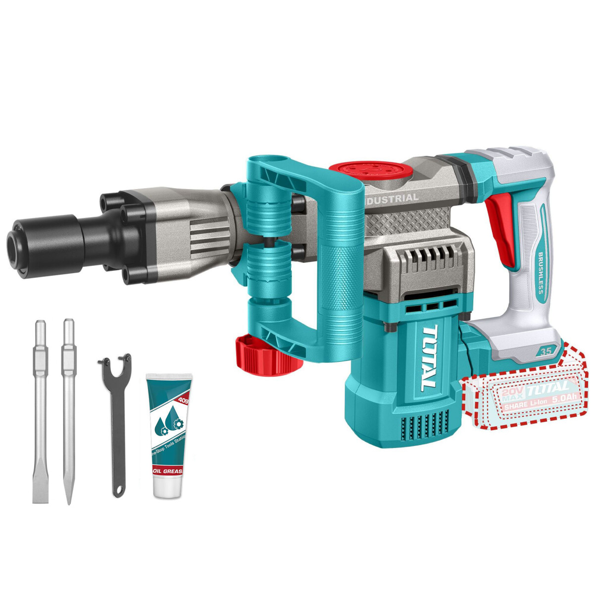 Martillo Demoledor Inalámbrico SDS Hex 16 Joules, Sin Carbones, A Batería 20v 