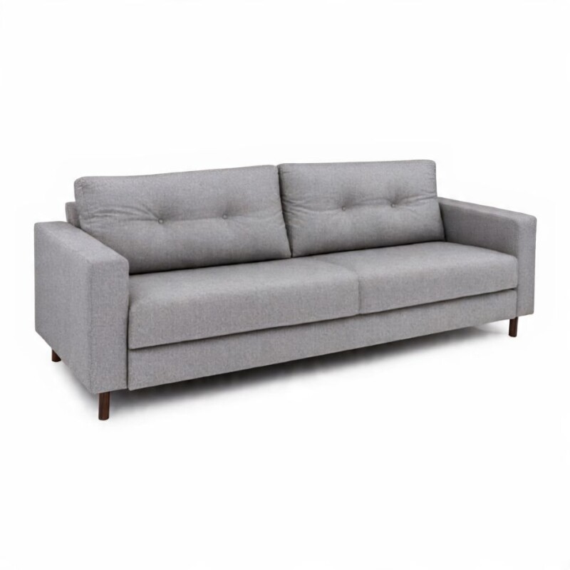 Sofa 4 cuerpos tela Gris Brillo con respaldo semi capitoneado Sofa 4 cuerpos tela Gris Brillo con respaldo semi capitoneado