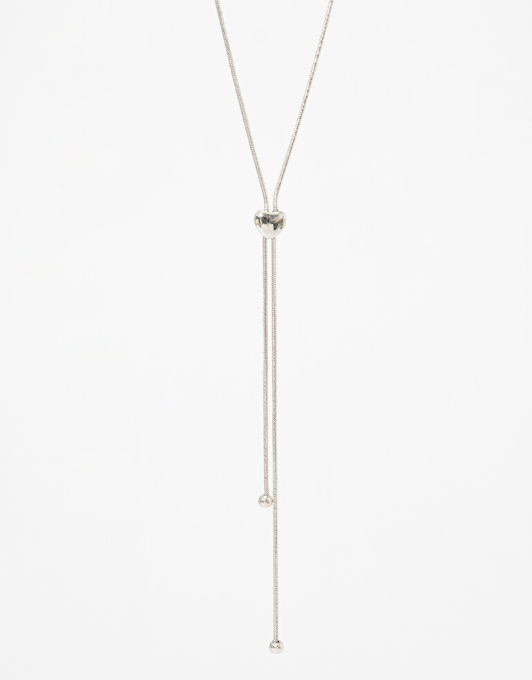 Cadena Corta con Dije Metal Collar Con Dije Corazón. - Plateado Rodio