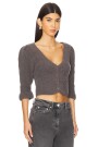 CARDIGAN GEO FLORAL Gris