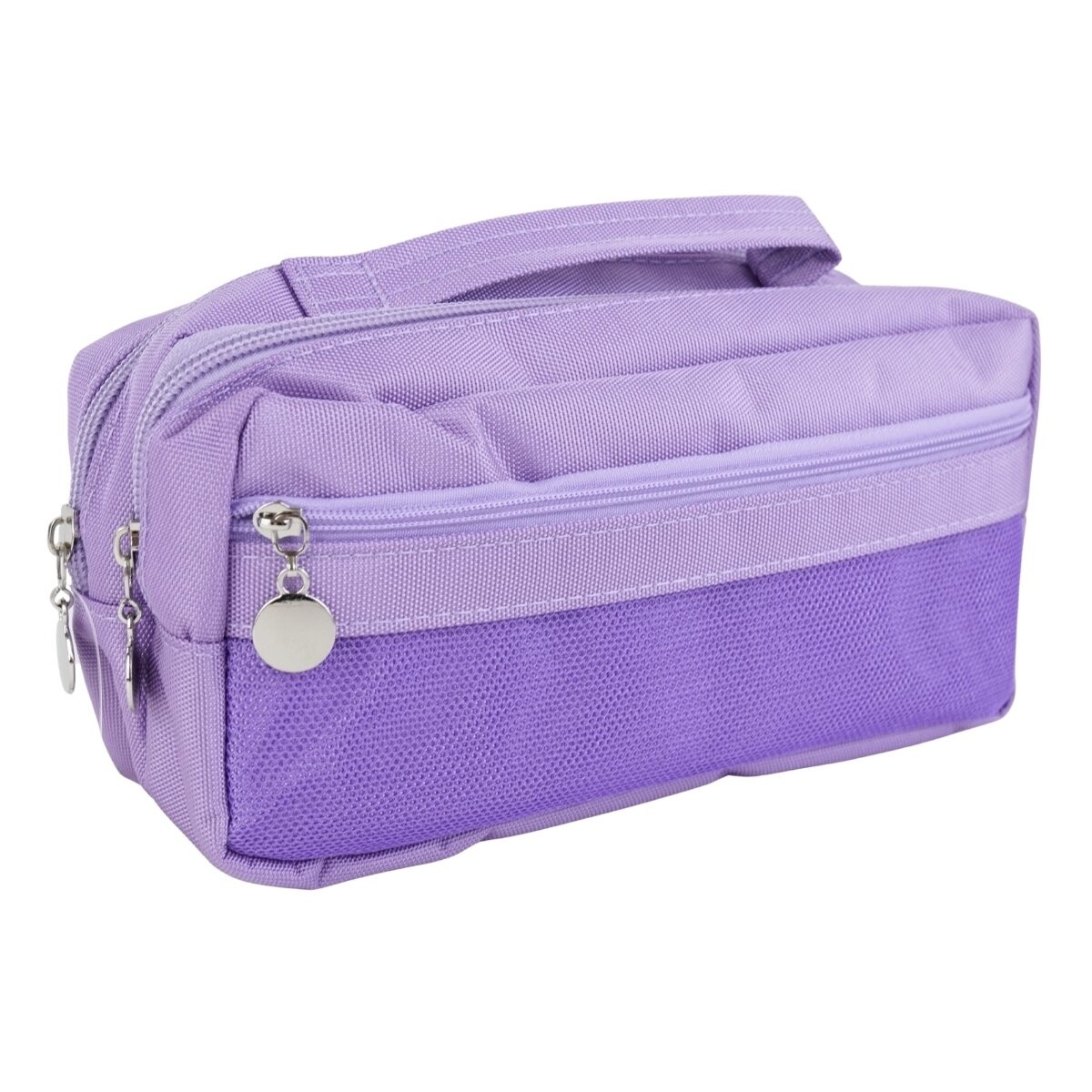 Cartuchera de lona doble cierre con bolsillo 